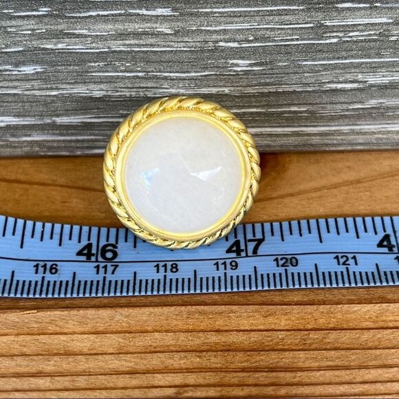 Dolomite 18k Button Sheila Fajl GLOW Masterpiece Statement Cocktail Ring - Picture 8 of 14